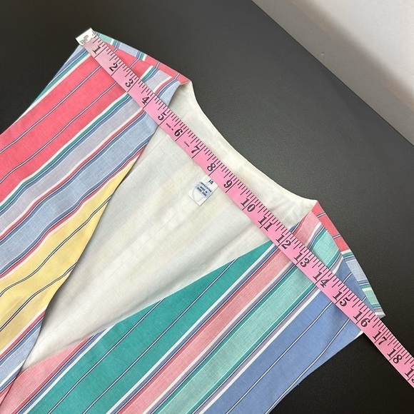 Vintage David Brooks Cotton Striped Button Front Vest Size 14 Summer NOS - Picture 9 of 11